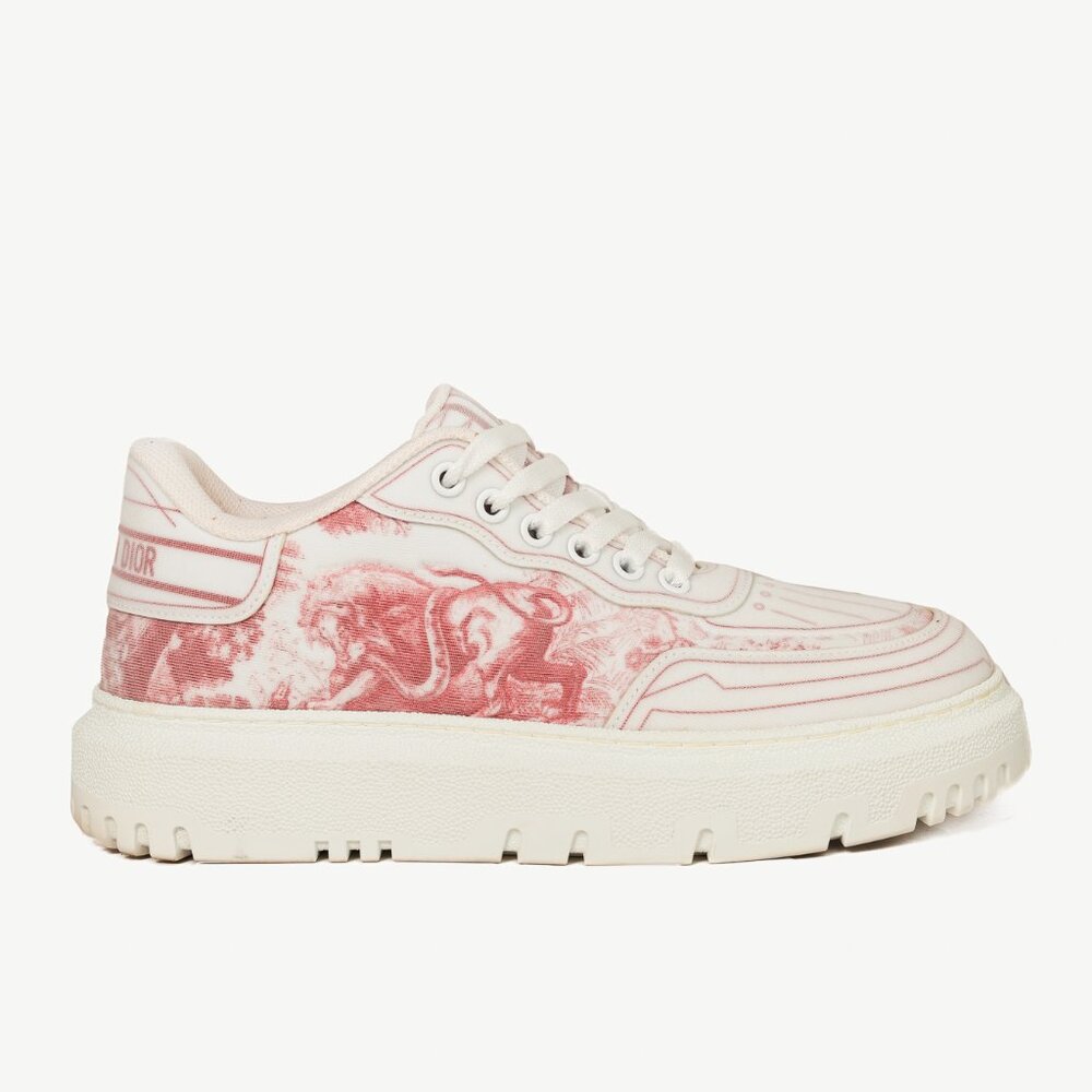 Dior Addict Framboise Toile de Jouy Neoprene Low-Top Sneakers